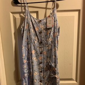 Blue floral spring dress